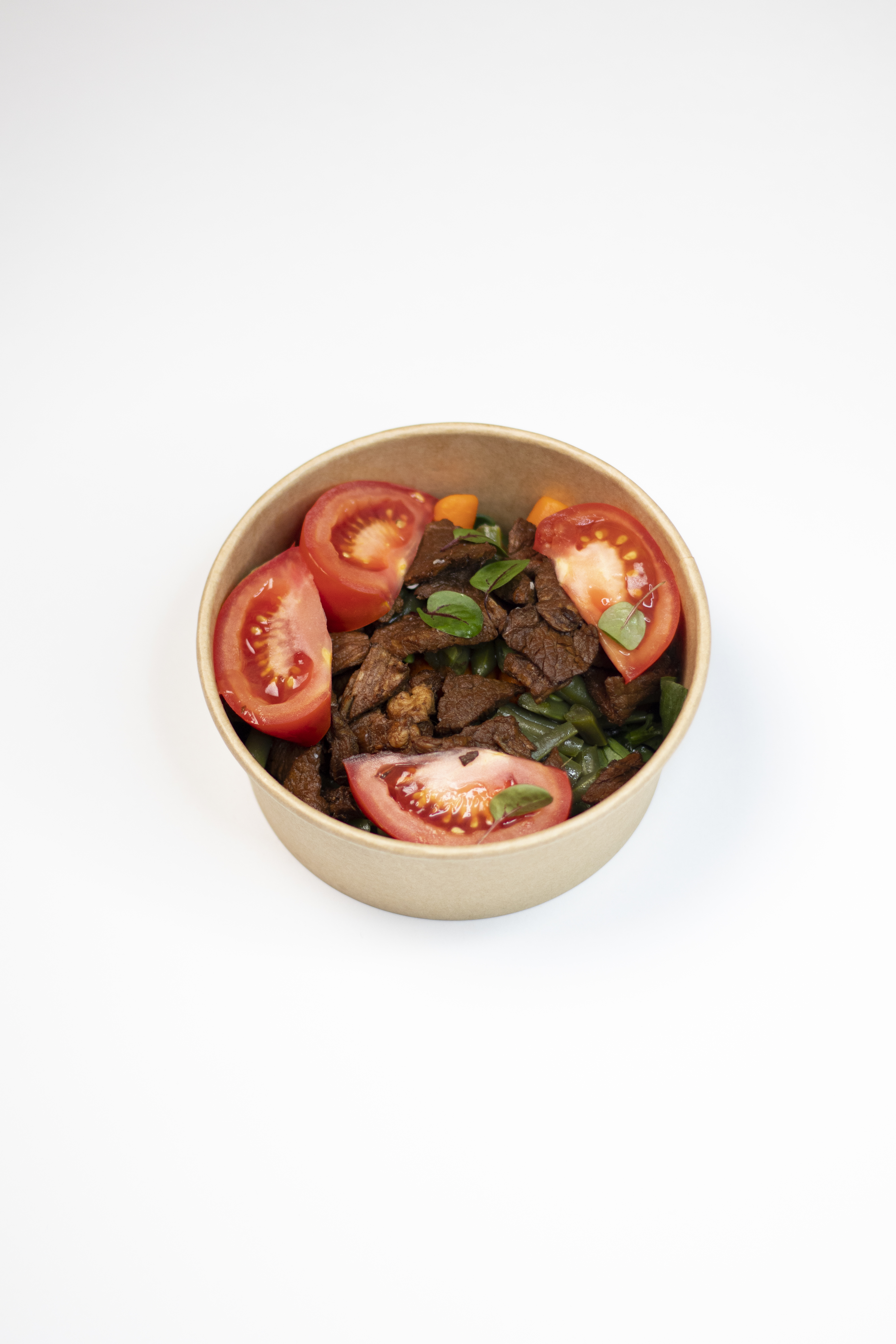 Говядина в имбирном соусе с салатом из стручковой фасоли<br>